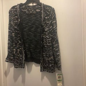 Brand new! Large textured black and white blazer with sparkly details